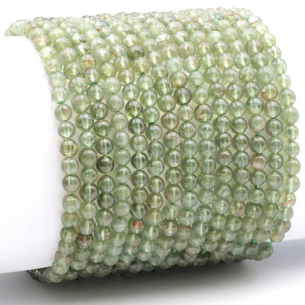 Bracelet apatite verte Madagascar A (boules 3 - 4mm) - La Boite à Cailloux