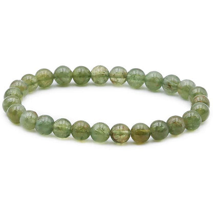 Bracelet apatite verte Madagascar A (boules 5 - 6mm) - La Boite à Cailloux