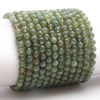 Bracelet apatite verte Madagascar A (boules 5 - 6mm) - La Boite à Cailloux