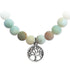 Bracelet arbre de vie amazonite dépolie A (boules 7 - 8mm) - La Boite à Cailloux