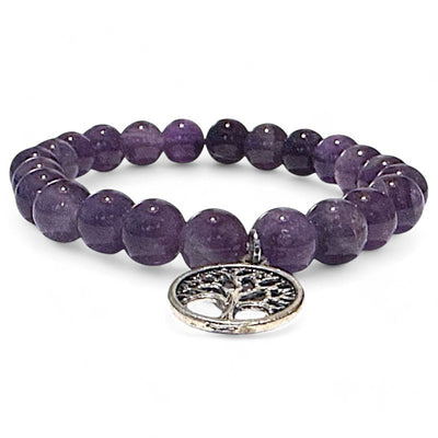 Amethyst tree of life bracelet A (7-8mm balls)