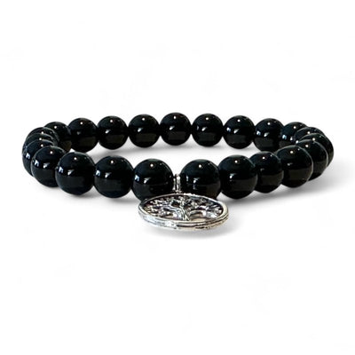 Onyx A tree of life bracelet (7-8mm balls)