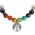 Bracelet arbre de vie pierre de lave 7 chakras A (boules 7 - 8mm) - La Boite à Cailloux