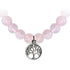 Bracelet arbre de vie quartz rose A (boules 7 - 8mm) - La Boite à Cailloux