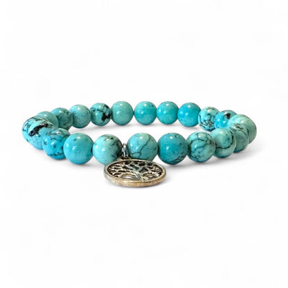 Bracelet arbre de vie turquenite A (boules 7 - 8mm) - La Boite à Cailloux