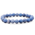 Bracelet aventurine bleue ou quartz bleu Brésil A (boules 7 - 8mm) - La Boite à Cailloux