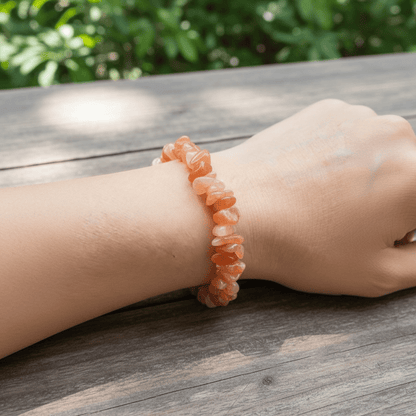 Bracelet aventurine orange Brésil A (perles baroques) - La Boite à Cailloux