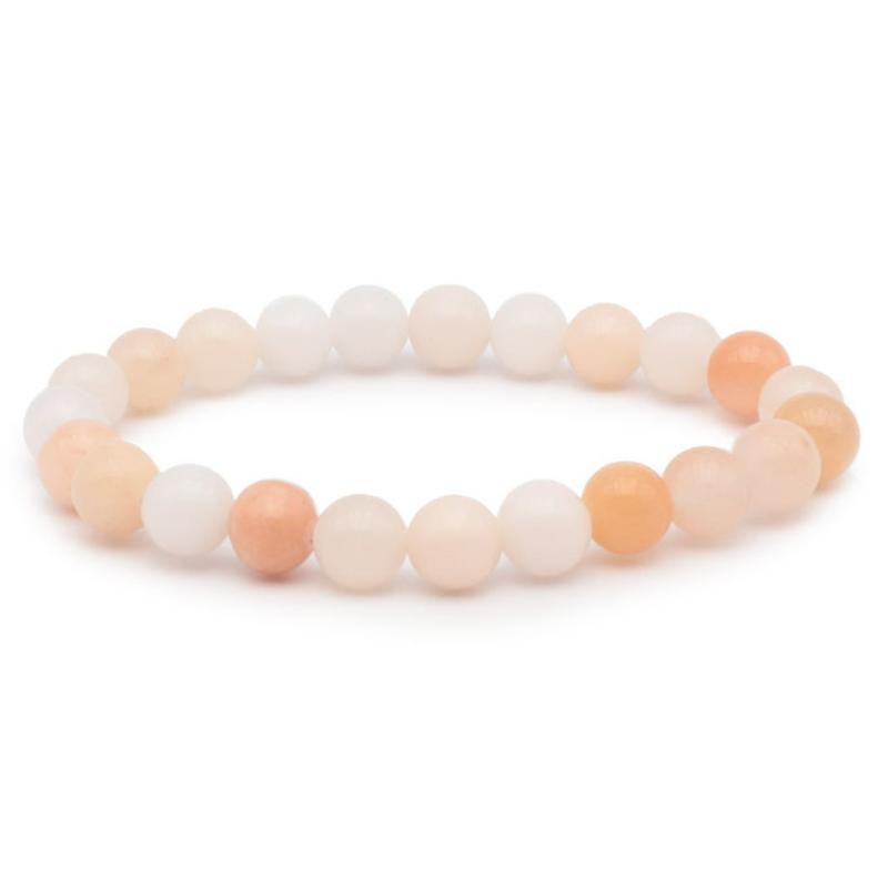 Bracelet aventurine rose Brésil A (boules 7 - 8mm) - La Boite à Cailloux