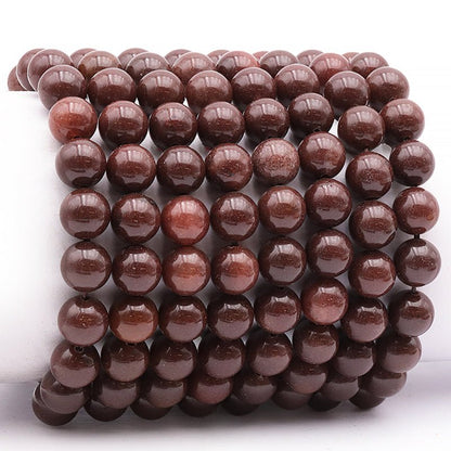 Bracelet aventurine rouge Brésil A (boules 10mm) - La Boite à Cailloux