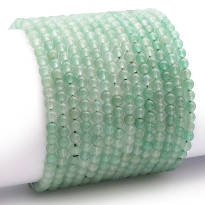 Bracelet aventurine verte Brésil A (boules 3 - 4mm) - La Boite à Cailloux