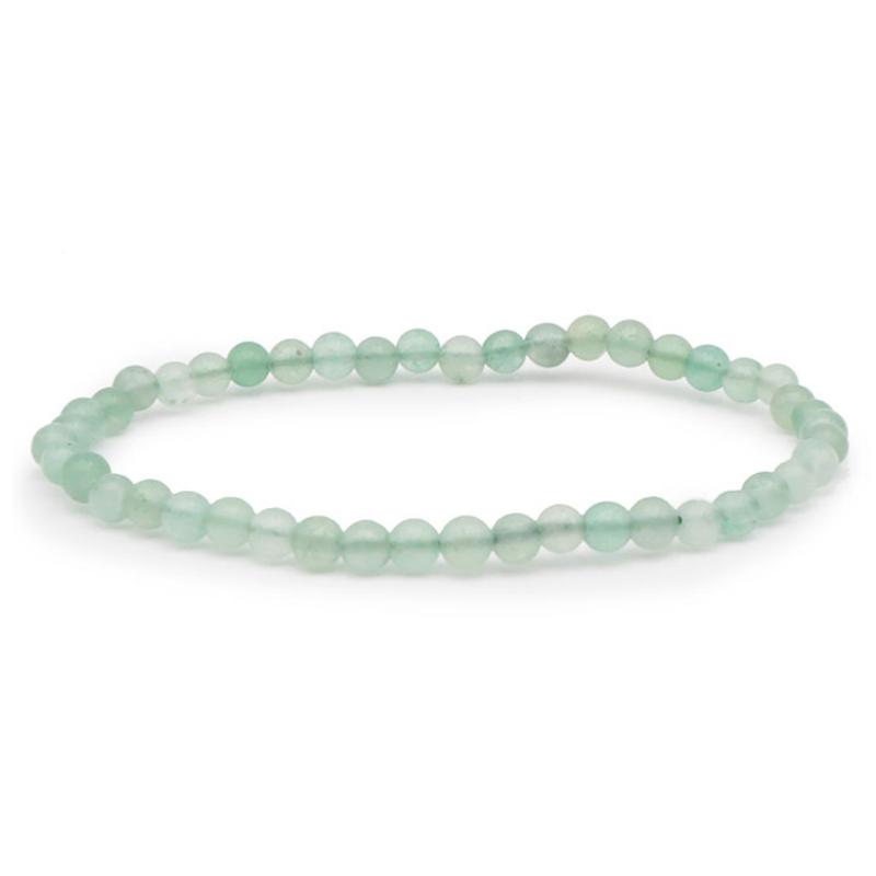 Bracelet aventurine verte Brésil A (boules 3 - 4mm) - La Boite à Cailloux