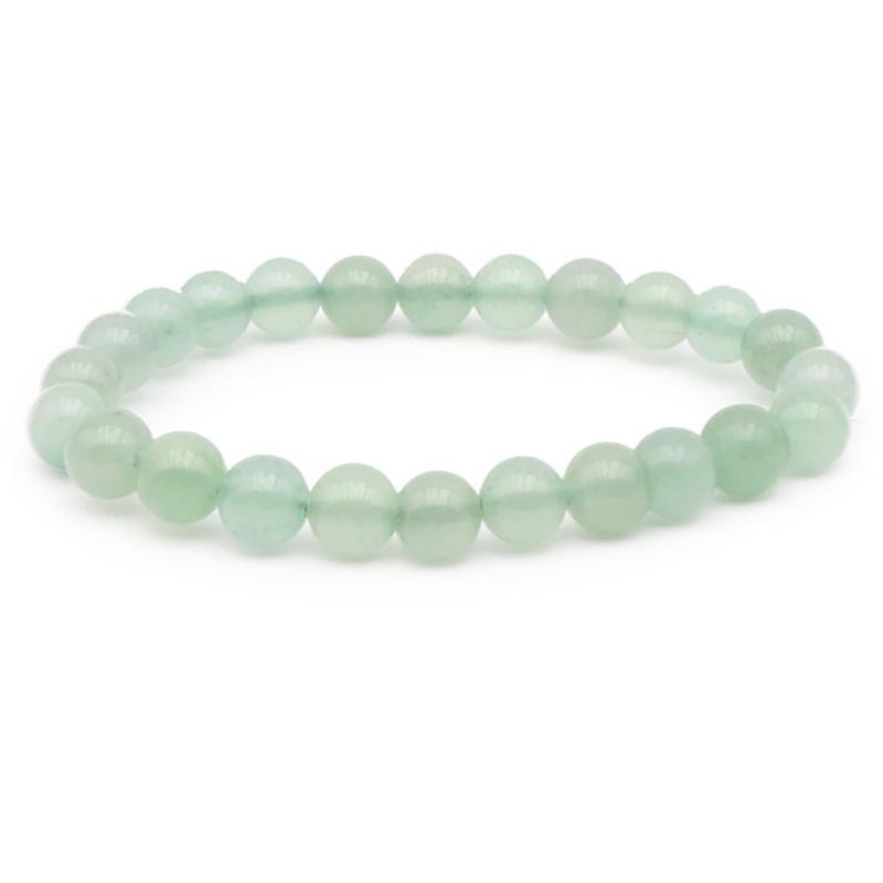 Bracelet aventurine verte Brésil A (boules 7 - 8mm) - La Boite à Cailloux