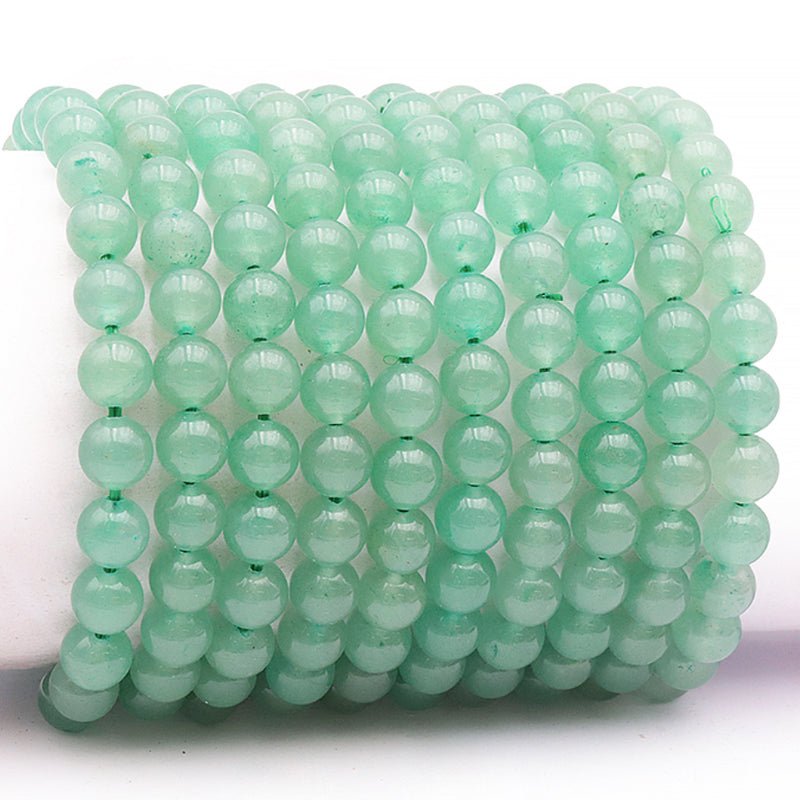 Bracelet aventurine verte Brésil A (boules 7 - 8mm) - La Boite à Cailloux