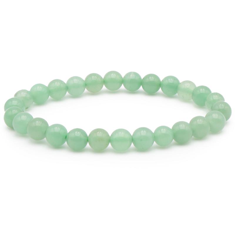 Bracelet aventurine verte Brésil A (boules 7 - 8mm) - Taille L - La Boite à Cailloux