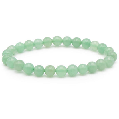 Bracelet aventurine verte Brésil A (boules 7 - 8mm) - Taille L - La Boite à Cailloux