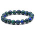 Bracelet azurite - malachite naturelle Congo A+ (boules 10mm) - La Boite à Cailloux