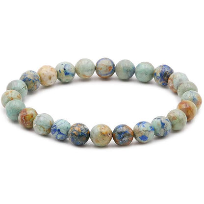 Bracelet azurite - malachite naturelle Mexique AB (boules 10mm) - La Boite à Cailloux