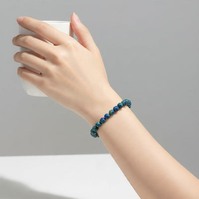 Pulsera estabilizada de azurita-malaquita China A (bolas 7-8mm)