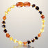 Bracelet bébé ambre multicolore Lituanie AA (perles baroques) - La Boite à Cailloux