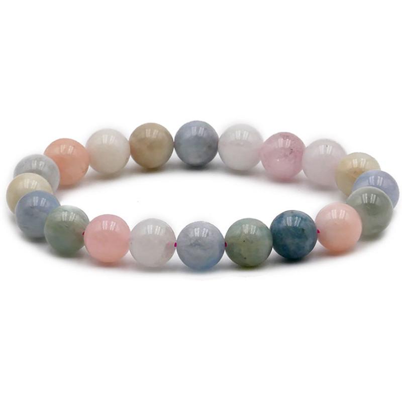 Bracelet béryls multicolores Brésil A boules 10mm - La Boite à Cailloux