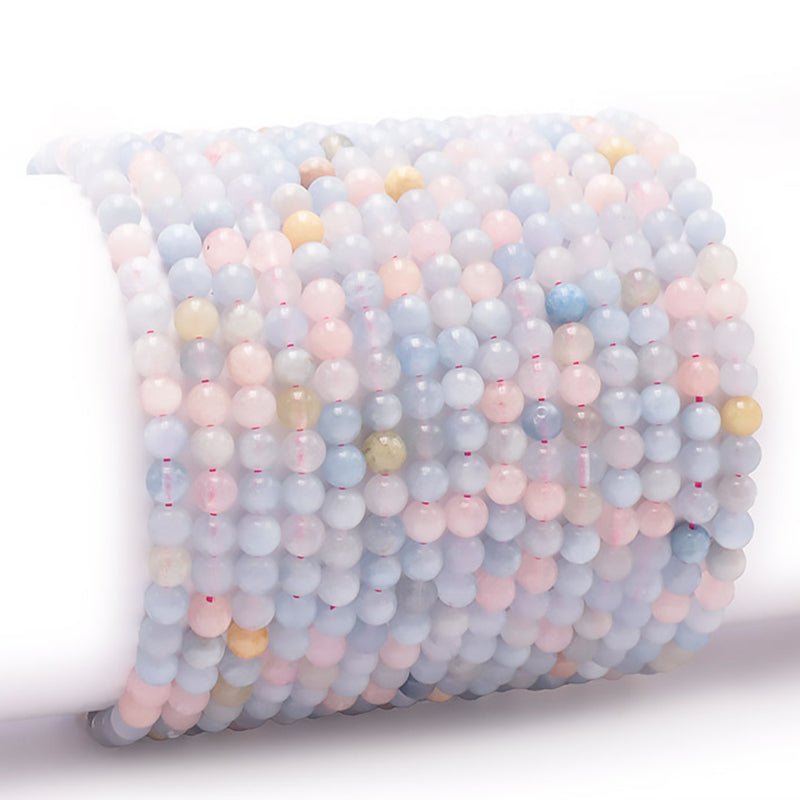Bracelet béryls multicolores Brésil A boules 3 - 4mm - La Boite à Cailloux