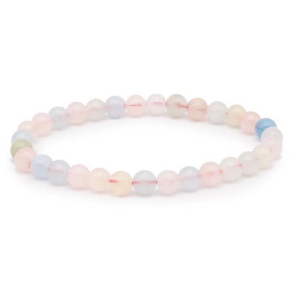 Bracelet béryls multicolores Brésil A+ boules 5 - 6mm - La Boite à Cailloux