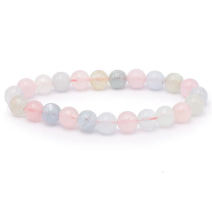 Bracelet béryls multicolores Brésil A+ boules 7 - 8mm - La Boite à Cailloux
