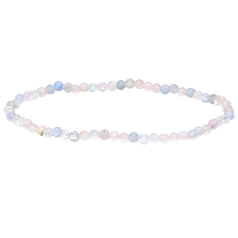 Bracelet béryls multicolores Brésil A (perles facettées 2-3mm) - La Boite à Cailloux