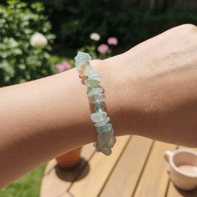 Pulsera de berilos multicolor Brasil AA+ (perlas barrocas)