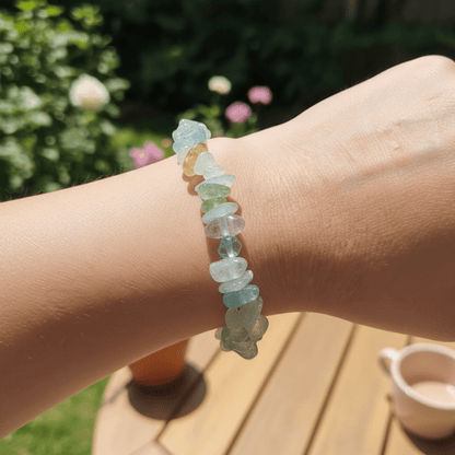 Bracelet béryls multicolores Brésil AA+ (perles baroques) - La Boite à Cailloux