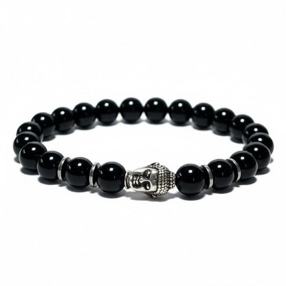 Bracelet bouddha onyx Brésil A (boules 7 - 8mm) - La Boite à Cailloux
