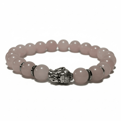 Bracelet bouddha quartz rose Brésil A (boules 7-8mm)