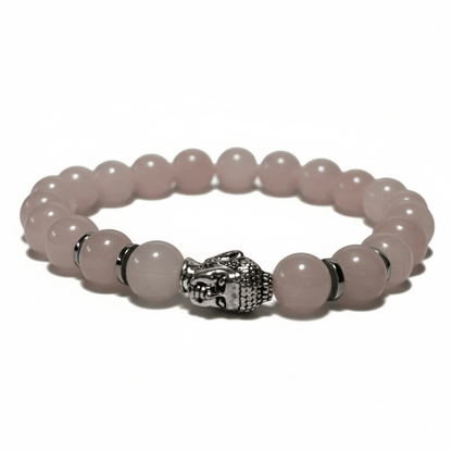Bracelet bouddha quartz rose Brésil A (boules 7 - 8mm) - La Boite à Cailloux