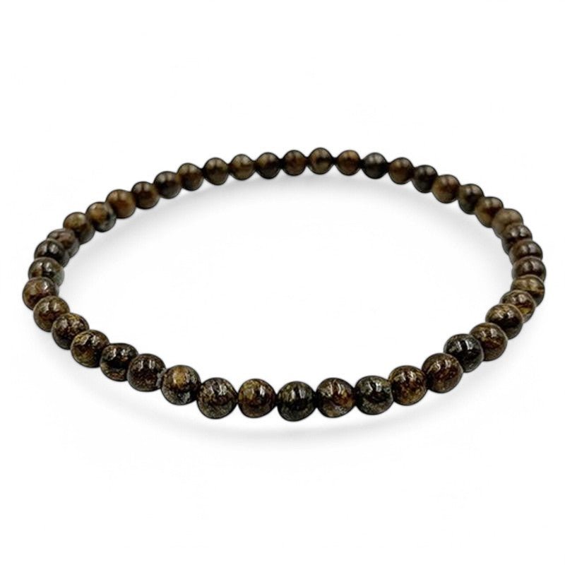 Bracelet bronzite Brésil A (boules 3 - 4mm) - La Boite à Cailloux