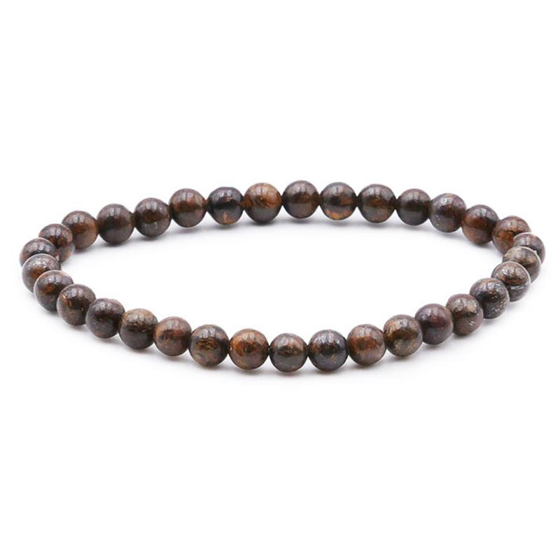 Bracelet bronzite Brésil A (boules 5 - 6mm) - La Boite à Cailloux