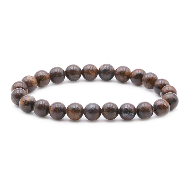 Bracelet bronzite Brésil A (boules 7 - 8mm) - La Boite à Cailloux
