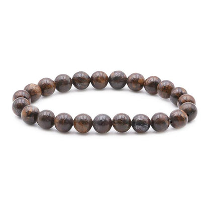 Bracelet bronzite Brésil A (boules 7 - 8mm) - La Boite à Cailloux