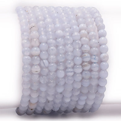 Pulsera calcedonia azul Namibia A (bolas 3-4mm)