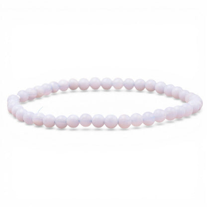 Bracelet calcédoine bleue Namibie A (boules 3 - 4mm) - La Boite à Cailloux