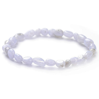 Pulsera de calcedonia azul Namibia A (granos 5-7mm)