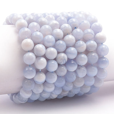 Pulsera Namibia AA calcedonia azul (bolas 10mm)