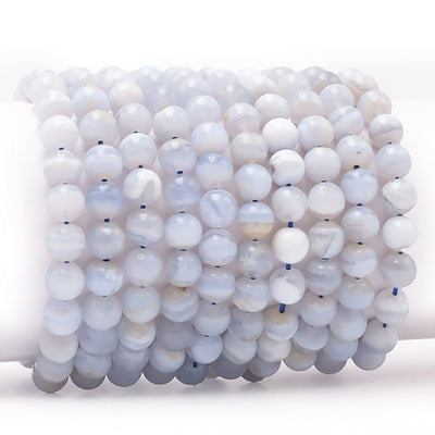 Pulsera Namibia AA calcedonia azul (bolas 7-8mm)