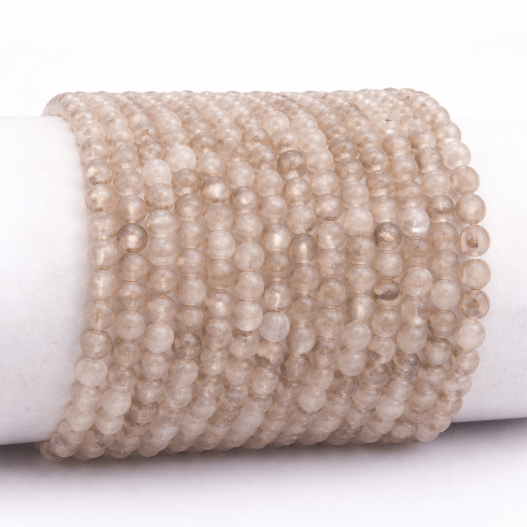 Bracelet calcédoine rose Brésil AA (boules 3 - 4mm) - La Boite à Cailloux