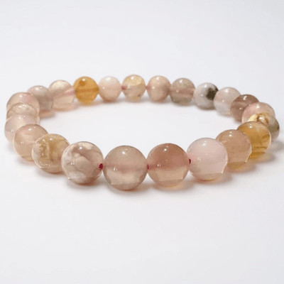 Pulsera de calcedonia rosa brasileña AA (bolas de 7-8mm)