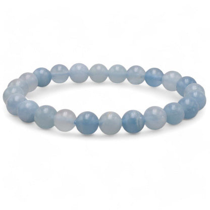 Bracelet calcite bleue Mexique AA (boules 7 - 8mm) - La Boite à Cailloux