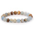 Bracelet calcite bleue sur Guangue Mexique AA (boules 9 - 10mm) - La Boite à Cailloux