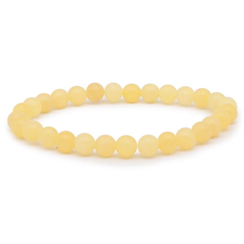 Bracelet calcite orange Mexique A (boules 5 - 6mm) - La Boite à Cailloux