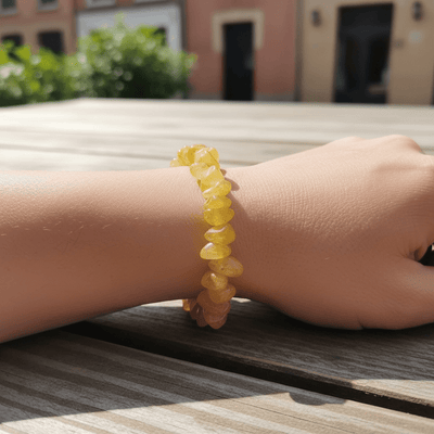 Pulsera de calcita naranja México A (perlas barrocas)