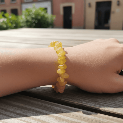 Bracelet calcite orange Mexique A (perles baroques) - La Boite à Cailloux