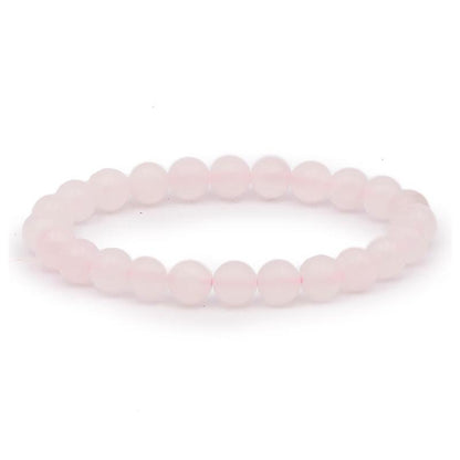 Bracelet calcite rose Pérou AA+ (boules 7 - 8mm) - La Boite à Cailloux